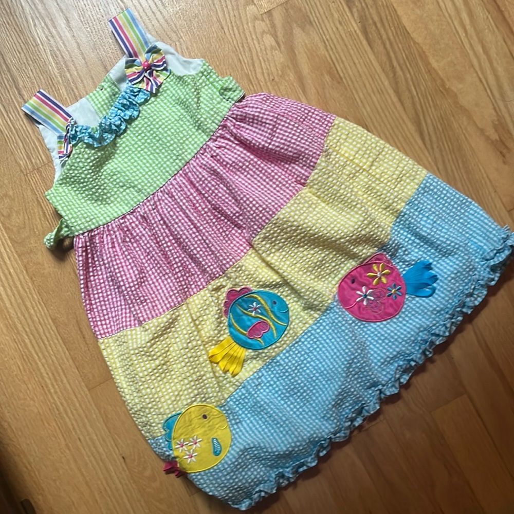 Colorful Emily Rose sundress with fish youth size 6